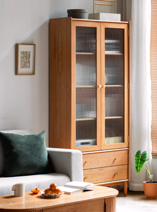 Myra 北歐櫻桃木帶門置物書櫃