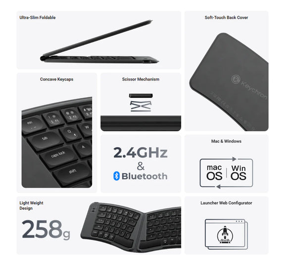 Keychron B11 Pro Ultra-Slim Wireless Foldable Keyboard