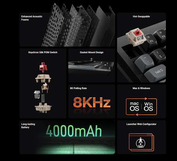 Keychron V1 Ultra 8K Wireless Custom Mechanical Keyboard