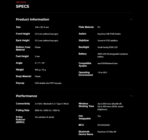 Keychron V3 Ultra 8K 無線客製機械鍵盤