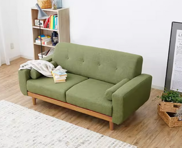 Buy 綠色 LF058 Aurora Nordic Small Apartment Solid Wood Fabric Sofa