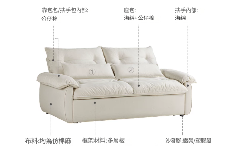LS007 Specchio 小户型家居猫抓布艺梳化