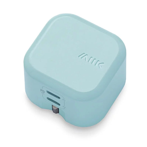 M2K摺充-摺腳雙TYPE-C GaN45W迷你快速充電器 - 綠色