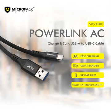 Micropack Charge _ Sync USB-A To USB-C Cable - 0