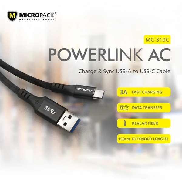 Micropack Charge _ Sync USB-A To USB-C Cable