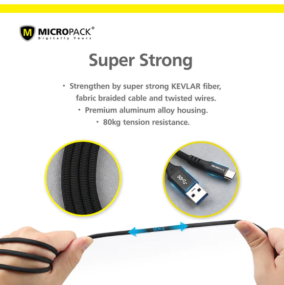 Micropack Charge _ Sync USB-A To USB-C Cable