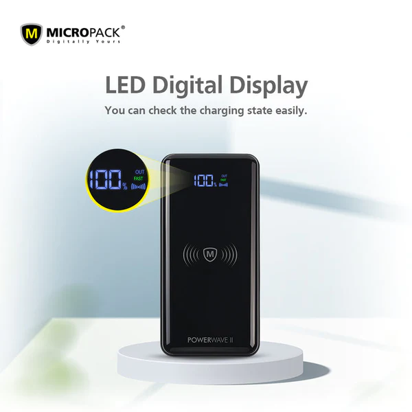 Micropack PD Fast Charging Wireless Power Bank (10000mAh)