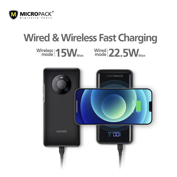 Micropack PD Fast Charging Wireless Power Bank (10000mAh)