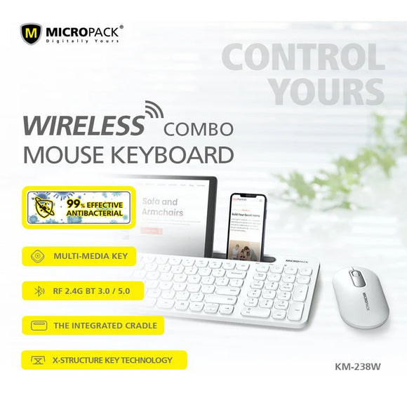 Micropack iFREE Pro 2 - 2.4G/藍牙無線鍵盤和滑鼠組合
