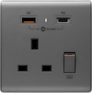 PDQC 單蘇 Type C/USB電制 (碳灰) - 0