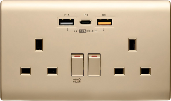 PDQC 孖蘇 Type C/USB電制 (香濱金)