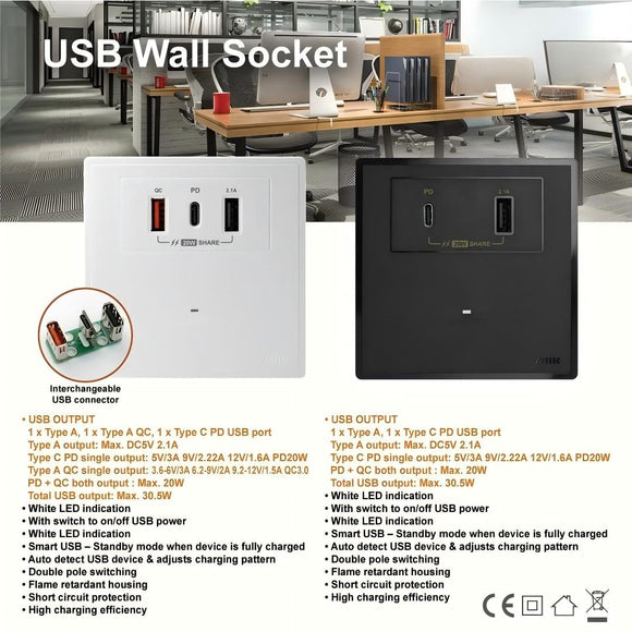 PDQC Type C/USB充電插座 (Power Station)