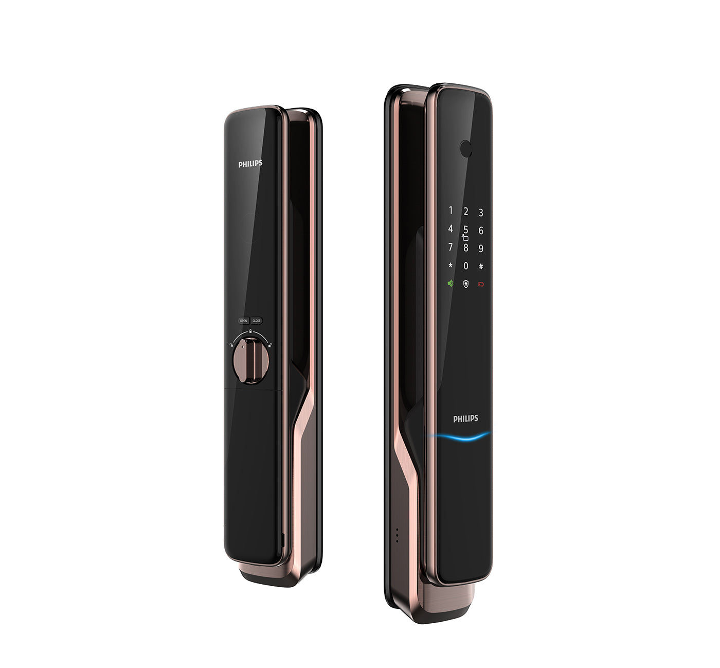 Philips EasyKey 9300 Copper Red 全自動 IoT 推拉式智能鎖 (包基本安裝#)