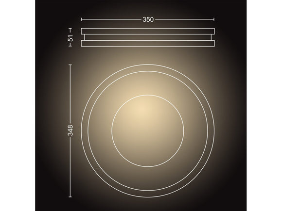 Philips 32610 Hue Being 黃白光吸頂燈 黑色 (藍牙版)