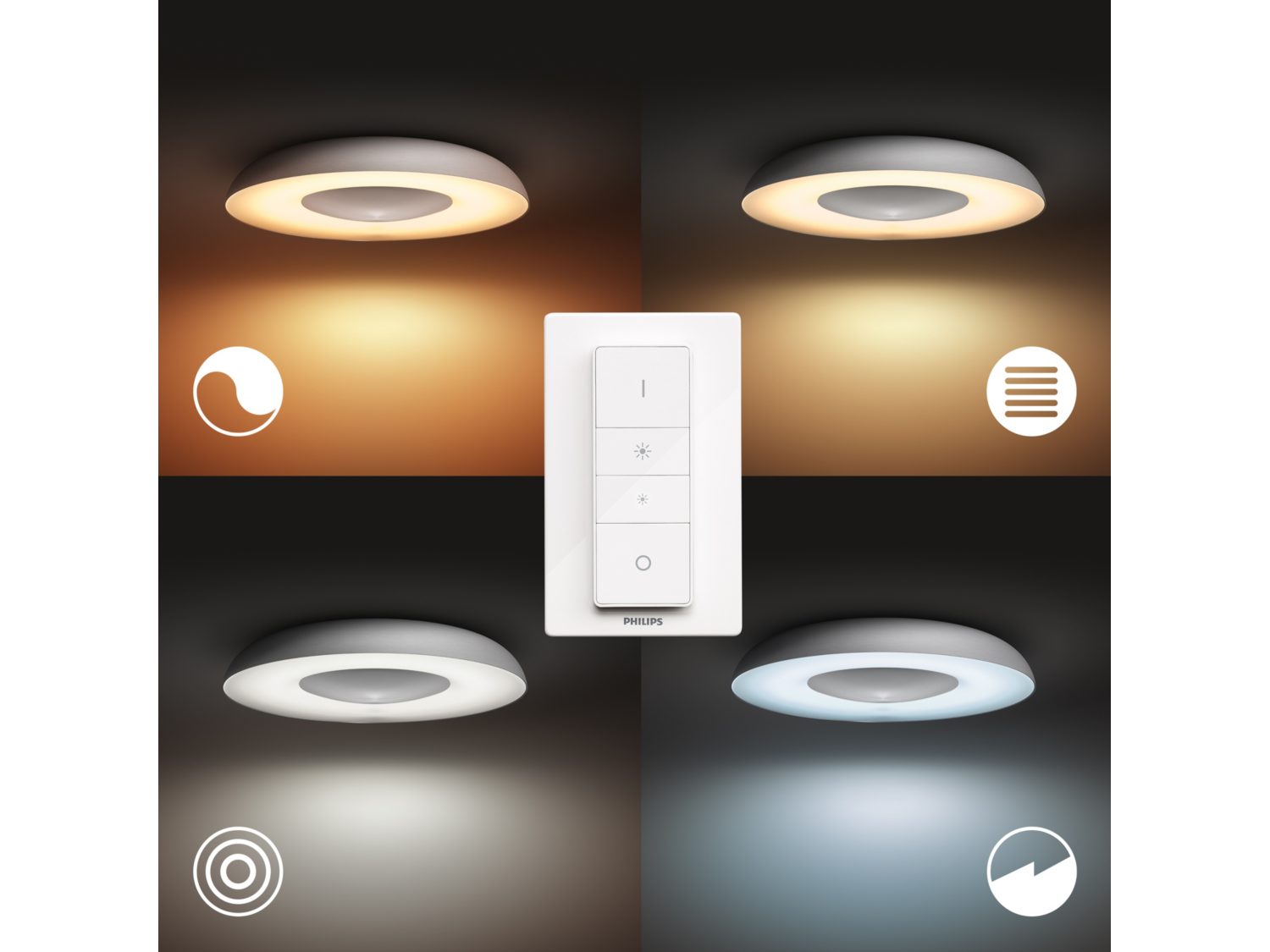 Philips 32613 Hue Still 黃白光吸頂燈 銀色 (藍牙版)