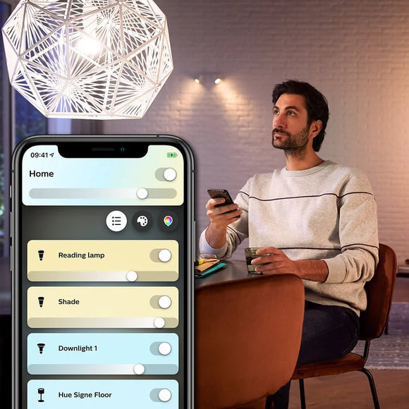 Philips Hue 8.5W A60 E27 Bluetooth Smart Bulb Starter Kit (White Light)