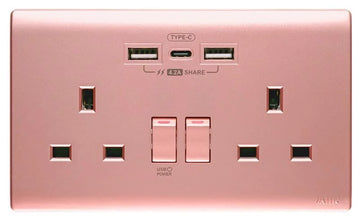 4.2A Type-C/USB 孖蘇電制 (櫻花紅)