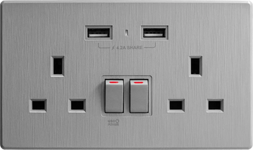 【牆紙紋灰色】 USB 孖蘇《4.2A》