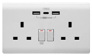 4.2A Type-C/USB 孖蘇電制 (光面白)