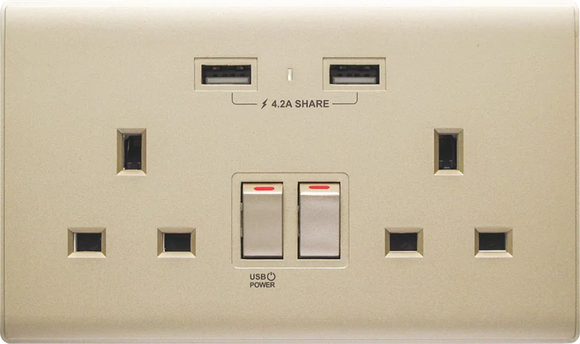 【香濱金】 USB 孖蘇《4.2A》色彩系列