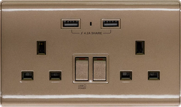 【銅啡色】 USB 孖蘇《4.2A》色彩系列