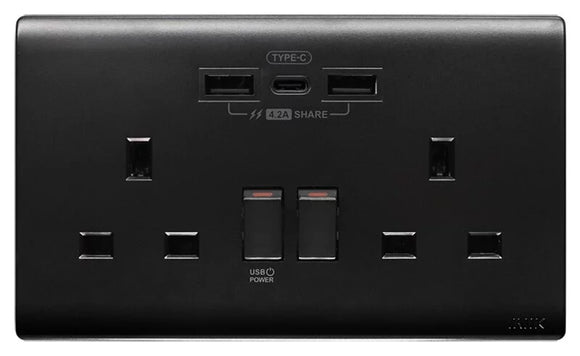 4.2A Type-C/USB 孖蘇電制 (碳黑)