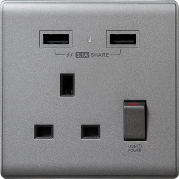 【碳灰】 USB 單蘇《3.1A》色彩系列