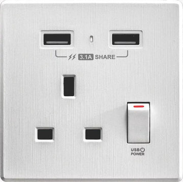 【牆紙紋白色】 USB 單蘇《3.1A》