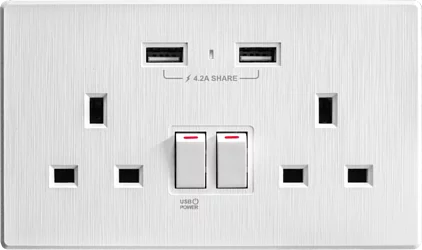 【牆紙紋白色】 USB 孖蘇《4.2A》