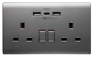 4.2A Type-C/USB 孖蘇電制 (碳灰)