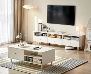 Vision 白色簡約落地電視櫃/茶几 TV Cabinet - 0