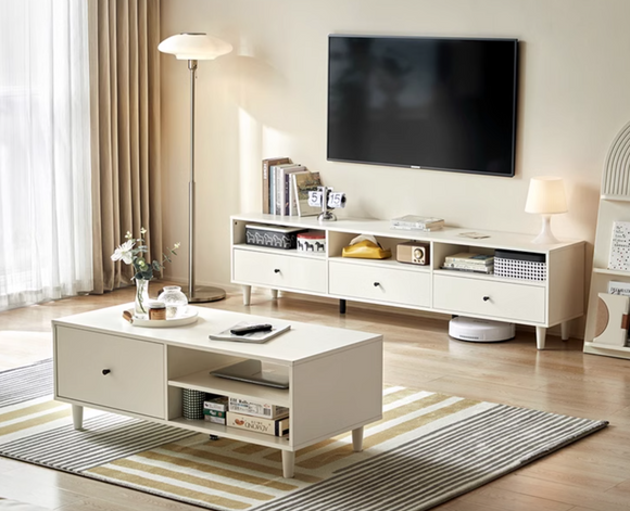 Vision 白色簡約落地電視櫃( 現貨 )