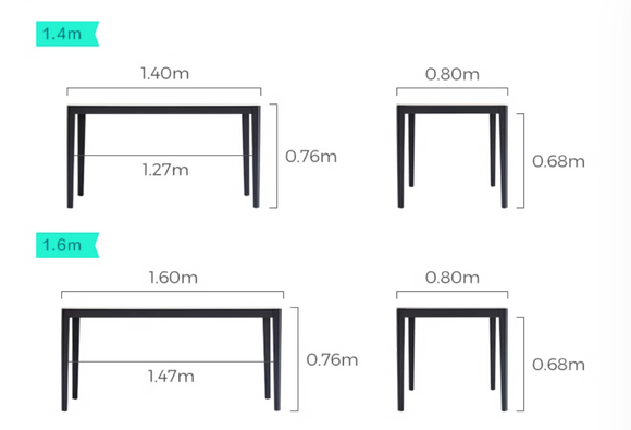 Nakki 簡約岩板餐桌椅 (黑白組合)