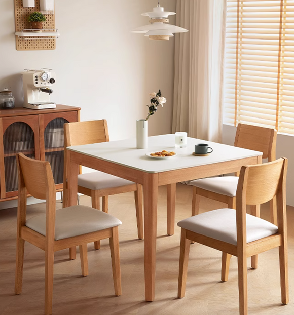 Pohja 小戶型實木腳岩板餐桌椅