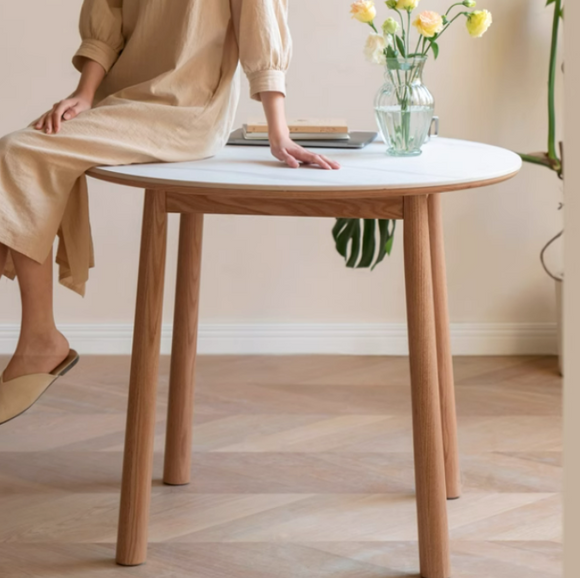 Kajo 全實木岩板小圓桌