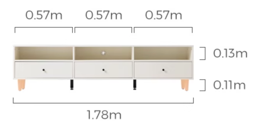 Vision 白色簡約落地電視櫃/茶几 TV Cabinet