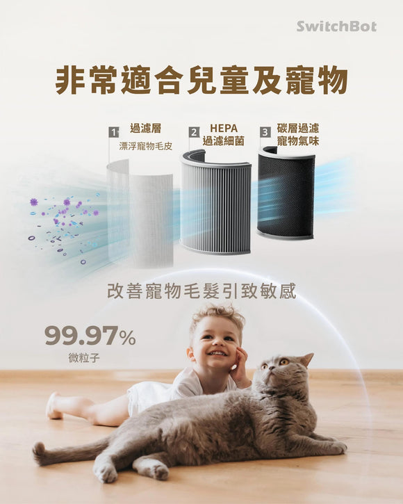 SwitchBot Air Purifier (Table) 寵物智能空氣清新機 【連茶几+無線充】