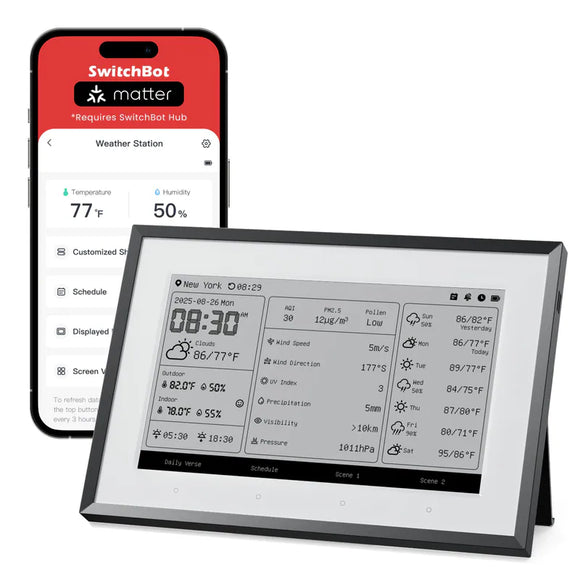 SwitchBot E-INK 資訊看板（資訊站 - 集中顯示天氣、溫度、濕度、空氣品質、日曆及待辦事項）