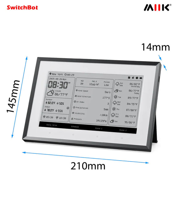 SwitchBot E-INK 資訊看板（資訊站 - 集中顯示天氣、溫度、濕度、空氣品質、日曆及待辦事項）