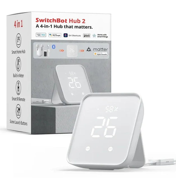 SwitchBot温濕度計PRO CO2套餐: 智能管家2 (Hub2) + 智能温濕度計 (Pro CO2)
