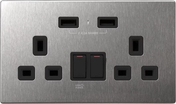 【不銹鋼黑色】 USB 孖蘇 《4.2A》