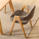 YC002 Chaise 北歐橡木布藝扶手餐椅-17