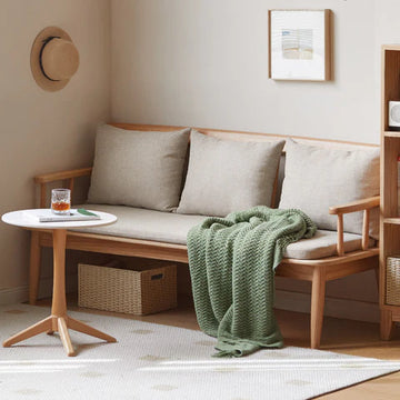 YF012 Velluto Detachable and Washable Solid Wood Sofa with Cushions - 0