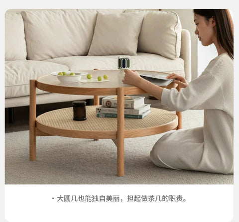 YH001 Tavoli 實木圓形茶几組合