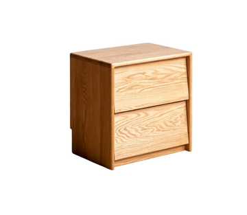 YN005 Ripia Two-Drawer Solid Wood Nightstand
