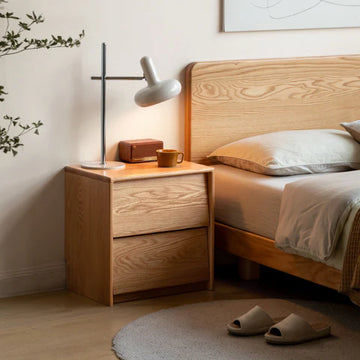 YN005 Ripia Two-Drawer Solid Wood Nightstand - 0
