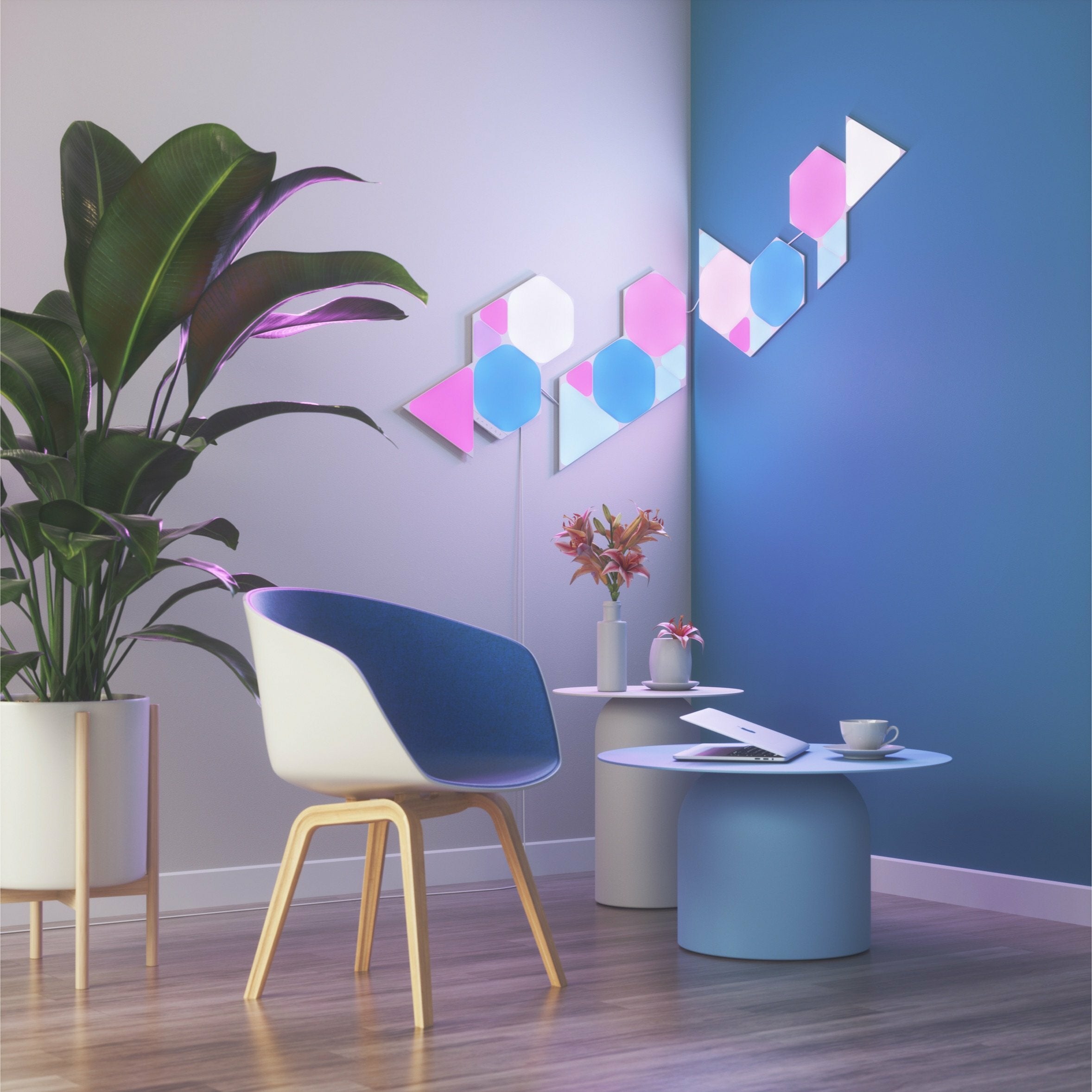 Nanoleaf Shapes Mini Triangle 智能拼裝照明燈 Expansion Kit (10個小型三角形燈板) - 0