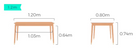 Walnut | 1.2m Solid Wood Dining Table
