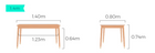 Walnut | 1.4m Solid Wood Dining Table