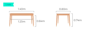 Buy walnut-1-4m-solid-wood-dining-table LA018 Terra Walnut Rectangular Dining Table